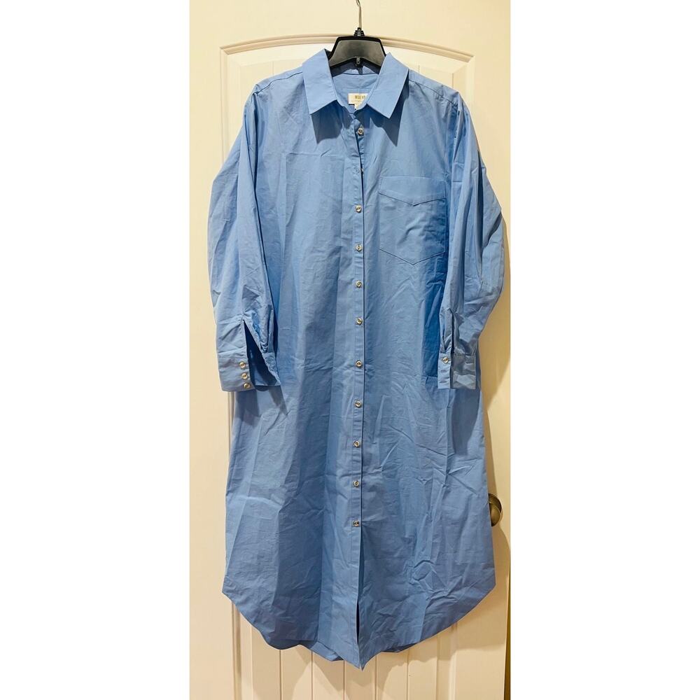 NWT❤️Anthro The Soren Long-Sleeve Shirt Dress szM - Picture 2 of 12